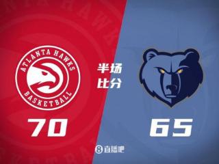 半场战报-老鹰三人得分上双 以70-65领先灰熊