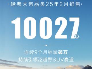 哈弗大狗连续9个月销量破万！2月卖出达10027辆 累计突破57万