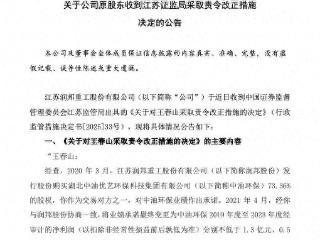 公司热点｜润邦股份交易对方王春山未完成业绩补偿承诺，被监管责令改正、公开谴责