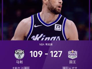 NBA战报：拉文36分，福克斯战老东家16分，国王127-109马刺