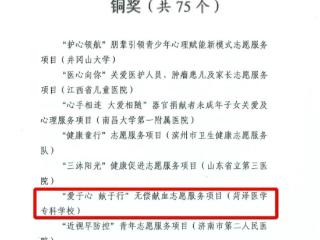 菏泽医学专科学校连获全国卫健行业志愿服务赛事荣誉