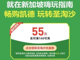 新加坡微信支付大福利：满160立减55元