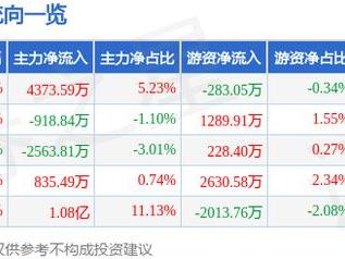 欧陆通（300870）3月11日主力资金净买入4373.59万元