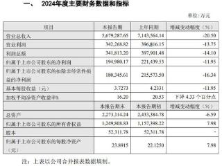 V观财报｜老凤祥2024年营业总收入、净利润双降