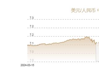 3月13日人民币对美元中间价报7.1728元 下调32个基点