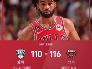 NBA战报：怀特31分，托马斯空砍24+10，公牛116-110逆转篮网