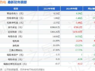 大连热电（600719）2024年年报简析：净利润减238.24%，短期债务压力上升