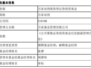 万家双利与万家新机遇价值驱动增聘陈贇