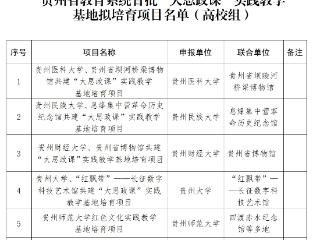 共9个！贵州省教育系统首批“大思政课”实践教学基地拟培育项目名单公示