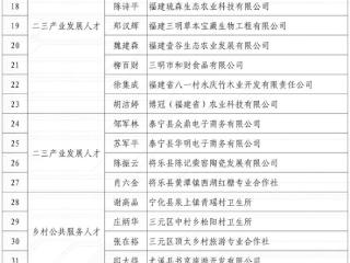 三明首批乡村振兴领域人才名单！49人上榜