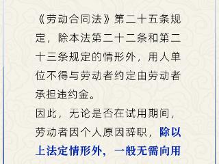 试用期因个人原因辞职，要付违约金吗？人社部解答