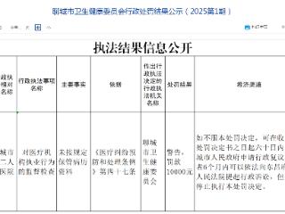 聊城一公立医院接连被处罚