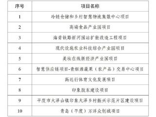 平度市10个项目入选2025年服务业重点项目