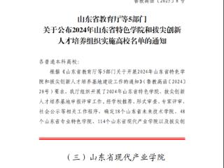 齐鲁医药学院获批2个省级现代产业学院和1个专业特色学院