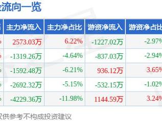 恒为科技（603496）4月30日主力资金净买入2573.03万元