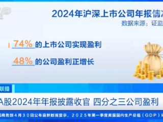 A股2024年年报披露收官 四分之三公司盈利