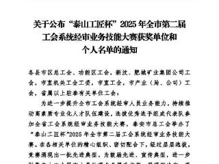 喜报|泰安市住房城乡建设局喜获“泰山工匠杯”2025年全市第二届工会系统经审业务技能大赛团体一等奖