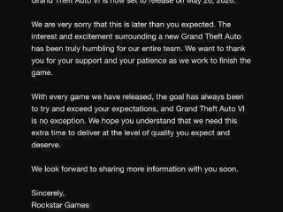 老玩家跳脚！《GTA6》官宣跳票！延期至2026年5月26日发售