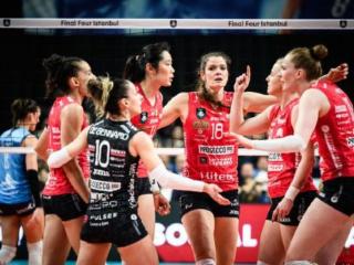 欧冠女排：科内利亚诺3-1战胜米兰队，挺进决赛，朱婷21分得分王