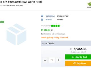 96GB显存！RTX PRO 6000专业显卡开卖 最贵达9万元