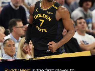历史首位！希尔德是NBA历史首位在季后赛连续两场比赛中合计投进14个三分的球员