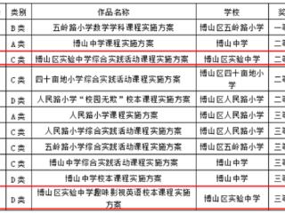淄博市博山区实验中学在山东省优秀课程设计评选中喜获佳绩