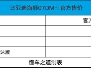 比亚迪海狮07DM-i，售16.98万起