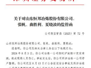V观财报｜恒邦股份安全事故及停产整顿信披不及时收监管函