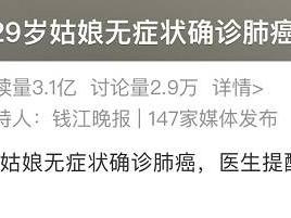 “无症状肺癌”冲上热搜！医生再次提醒：出现这些信号要警惕