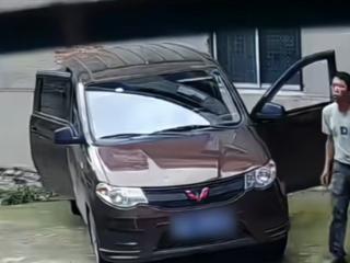 4只狗跑进五菱车内 “开车”撞墙后还有两声喇叭提醒