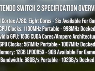 Switch 2完整频率确认！主机模式下CPU 998MHz、GPU 1007MHz