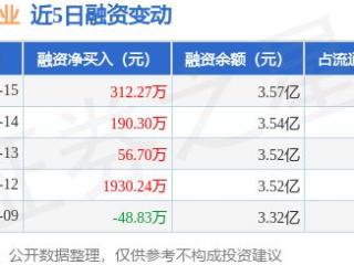 九洲药业：5月15日融资净买入312.27万元，连续3日累计净买入559.27万元