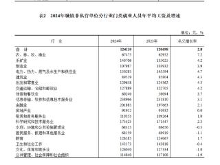 涨了！2024年城镇单位就业人员年平均工资公布