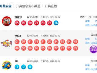5月16日福彩中奖号码