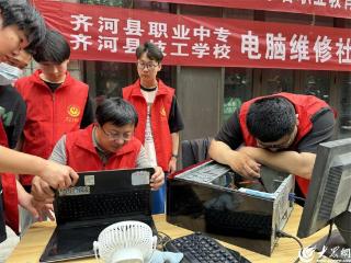 践行青春使命 争做志愿先锋 齐河县职业中专、齐河县技工学校开展志愿服务进社区活动