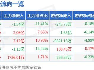 中国稀土（000831）5月16日主力资金净卖出1.54亿元