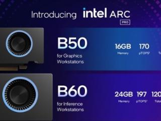 为AI推理和专业工作站量身定制 英特尔锐炫Pro B60/B50专业显卡来了