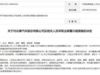 V观财报｜众泰汽车及董事长等7人被警示