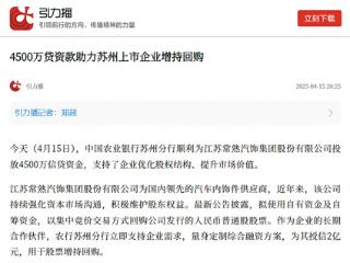 苏州农行助力苏州上市企业增持回购
