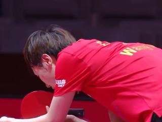 王曼昱4-1韩莹晋级16强！全场66分钟太难缠，打完后满头大汗！