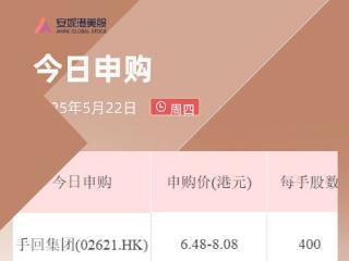 港股IPO早播报：手回集团开始招股 5月30日上市