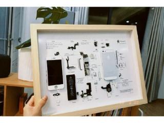 太有悬念！16代经典iPhone机型被京东拆成艺术品 装裱成画1元起拍