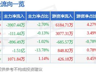 沪电股份（002463）5月22日主力资金净卖出3907.44万元