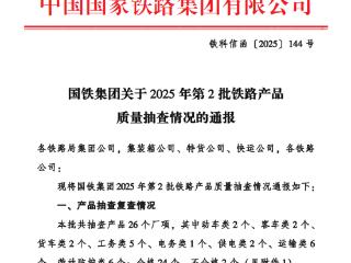 国铁通报铁路产品质量抽查情况，攀钢集团子公司产品抽检不合格