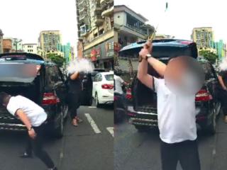 东莞一奔驰车司机别停前车后用高尔夫球杆狂砸挡风玻璃被刑拘？当地警方回应