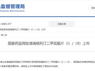 我省1类创新药瑞格列汀二甲双胍片（I）/（II）获批上市