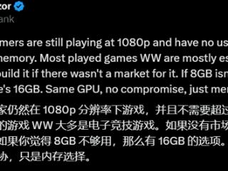 8GB显存够用吗！AMD高管回应RX 9060 XT 8GB：大部分玩家不需要更多