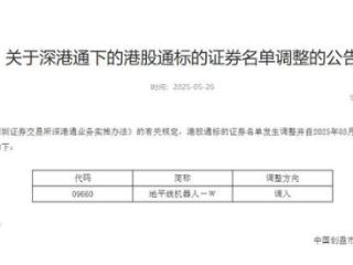 深交所：港股通标的证券名单调入地平线机器人