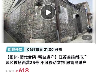 ﻿扬州一清代文物合院618元起拍，此前已流拍两次