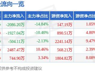 神思电子（300479）5月27日主力资金净卖出2086.20万元